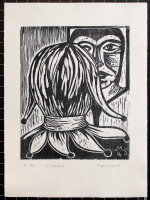 Margot Schubert - Der Narr - 1976 - Holzschnitt