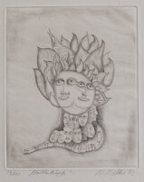 W. Malther - Blätterköpfe - 1972 - Radierung