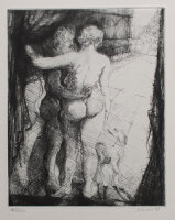 unleserlich signiert - Erotischer Akt - 1987 - Radierung