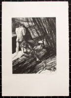 unleserlich signiert - Erotischer Akt - 1987 - Radierung