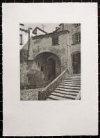 unleserlich signiert - Südliche Stadt - o.J. - Radierung