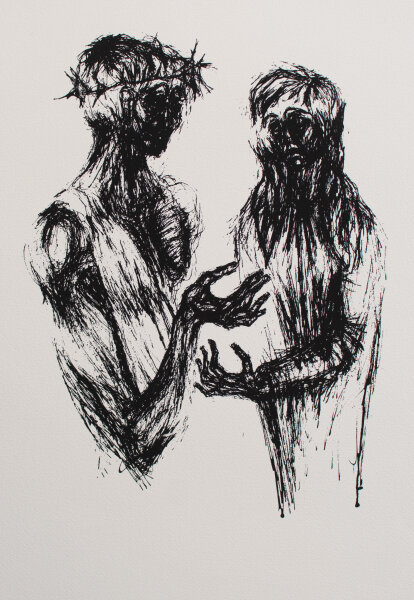 H. St. Wiedrich - Begegnung - 1964 - Lithografie