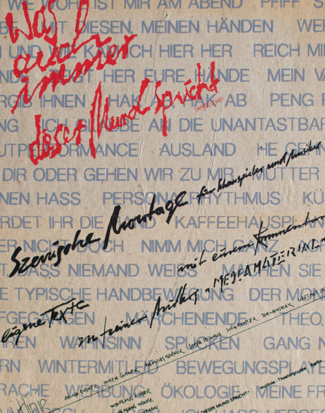 Michael Kutzner - Was immer dieser Mund auch spricht - 1989 - Lithografie, Plakat