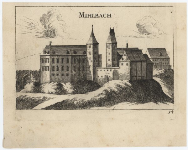 Georg Matthäus Vischer - Schloss in Mühlbach am Manhartsberg - 1672 - Kupferstich