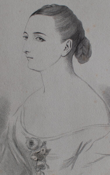 Unbekannt - Porträt Mlle Piccolomini - o.J. - Punktstich