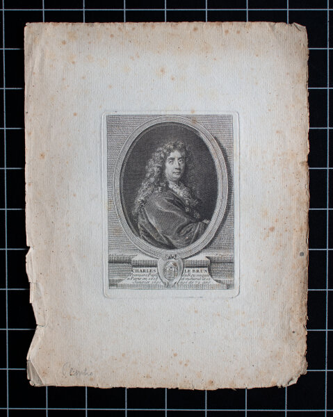 Pierre Dupin nach N. de Largillierre - Porträt Charles le Brun - o.J. - Kupferstich