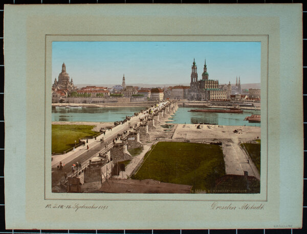 unbekannt - Sächsischer Stadtansichten: Bad Schandau, Dresden - 1898 - Fotografie, doppelt, koloriert