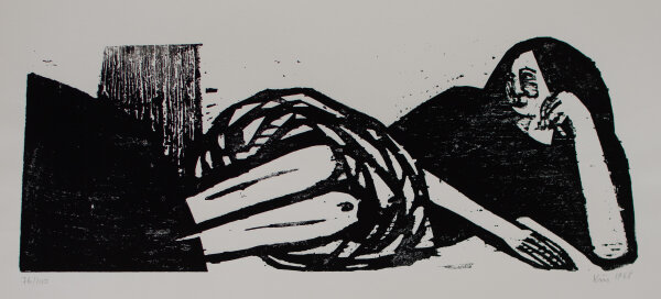 Kus - Liegende - 1968 - Holzschnitt