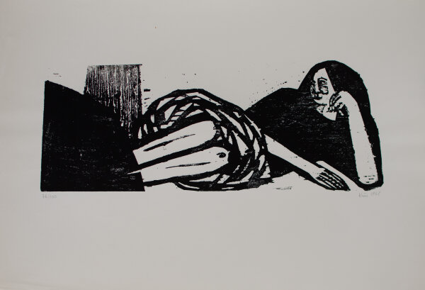 Kus - Liegende - 1968 - Holzschnitt