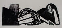 Kus - Liegende - 1968 - Holzschnitt