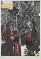 M. Schreiber - Figuren im Raum - 1970 - Lithografie