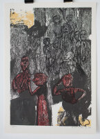 M. Schreiber - Figuren im Raum - 1970 - Lithografie