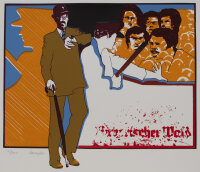 M. Schreiber - Figuren im Raum - 1970 - Lithografie