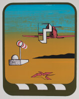 unleserlich signiert - Flughafen - 1974 - Siebdruck