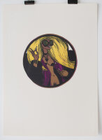 A. Ziegli - Frau mit Zigarette - 1973 - Linolschnitt