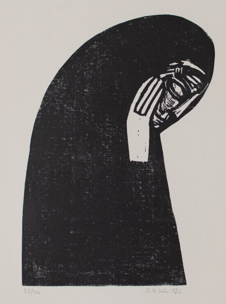 D. M. Kus - Trauer I - 1972 - Holzschnitt