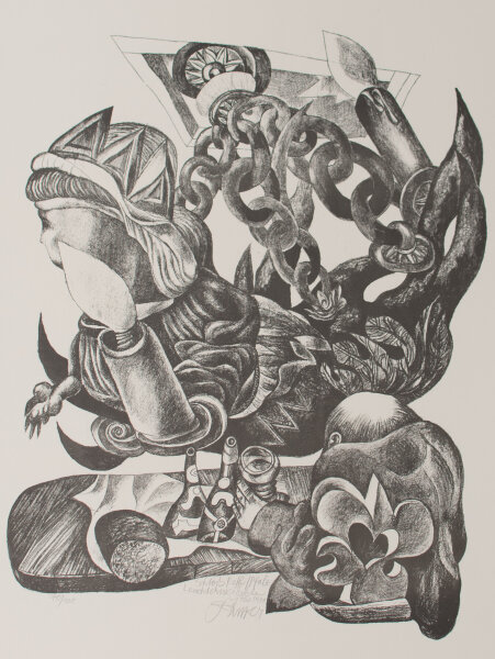Menzel - Verschlingung - 1966 - Holzschnitt