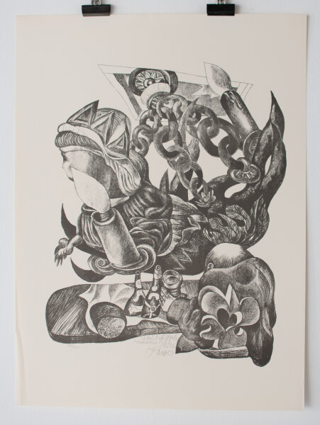 Menzel - Verschlingung - 1966 - Holzschnitt
