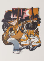 unleserlich signiert - Demonstrant - 1971 - Holzschnitt