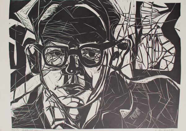 D. Ritzert - Selbstbildnis - 1968 - Holzschnitt