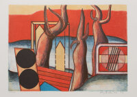 unleserlich signiert - Landschaft - 1972 - Farblithografie