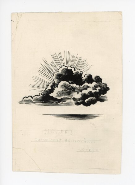 Uli Huber - Entwurf Grußkarte - o.J. - Tuschezeichnung