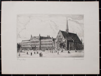 unleserlich signiert - Paulinerkirche in Leipzig - o.J. - Radierung
