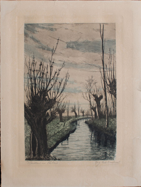 unleserlich signiert - Weiden in Vöslau - o.J. - Radierung