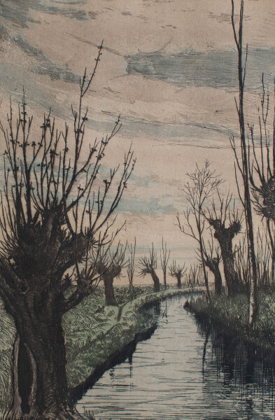 unleserlich signiert - Weiden in Vöslau - o.J. - Radierung