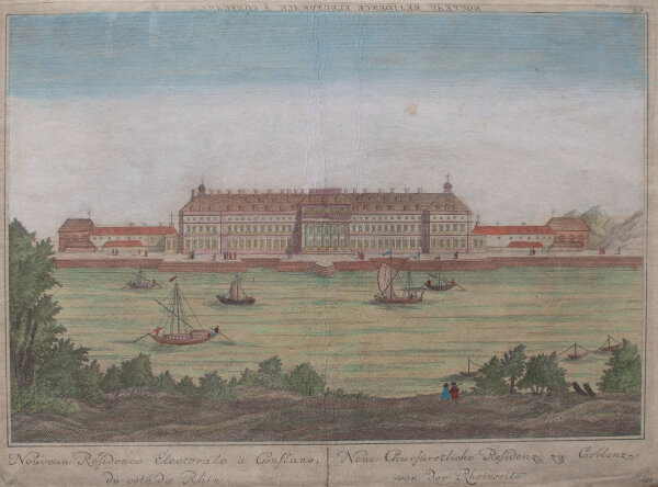 unbekannt - Churfürstliche Residenz zu Coblenz - o.J. - colorierter Kupferstich