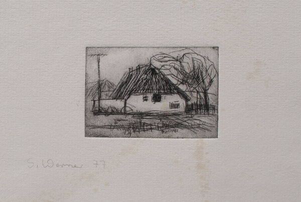 S. Werner - Altes Bauernhaus - 1977 - Radierung