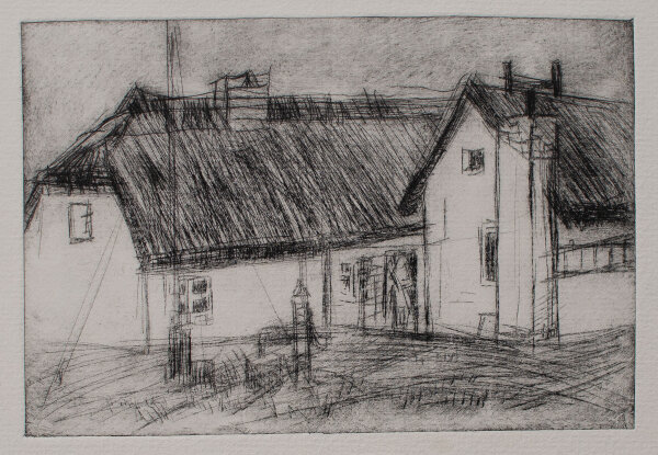 S. Werner - Altes Bauernhaus - 1977 - Radierung