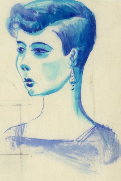 unbekannt - Weibliches Portrait - o.J. - Aquarell