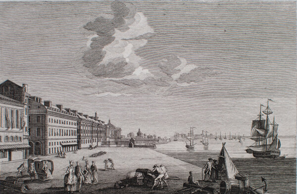 Signiert Zeist nach Nicolas-Marie Ozanne - Der Hafen von Bordeaux - o.J. - Kupferstich