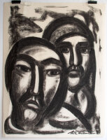 Fritz Hellmich - Masken - 1969 - Kohle