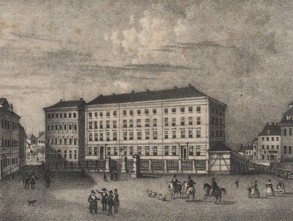 Unbekannter Künstler - Die neue Bürgerschule - um 1840 - Lithografie