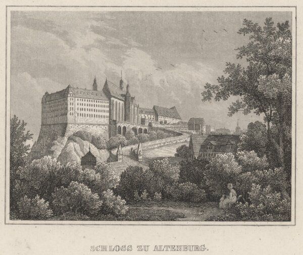 Schiffner (Verleger) - Schloss zu Altenburg - um 1845 - Stahlstich