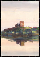 Eugen Lindenberg - Hammershus, Bornholm - 1935 - Gouache