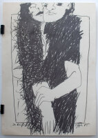 Unleserlich signiert - Der Küß - 1985 - Zeichnung