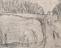 Unleserlich signiert - Waldsee - 1956 - Radierung