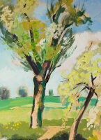 Günter Koch - Feldlandschaft mit Baum, Gatow - o.J....