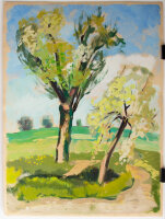 Günter Koch - Feldlandschaft mit Baum, Gatow - o.J....