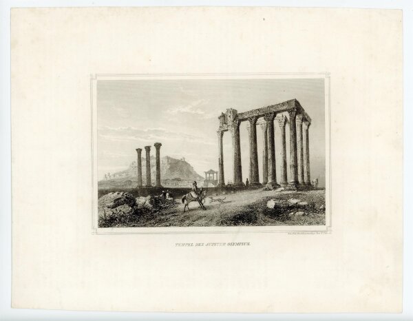 unbekannt - Tempel des Jupiter Olympius - o.J. - Stahlstich