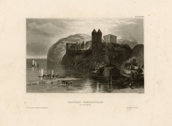 Ad. Rottmann - Chateau Tancarville - o.J. - Stahlstich