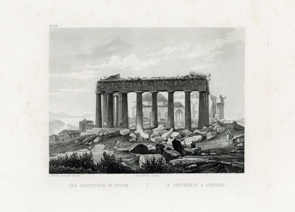 J. Wolfensberger - Der Parthenon in Athen - o.J. - Stahlstich