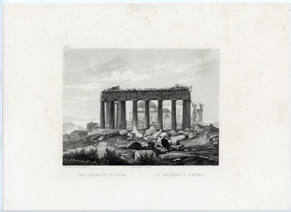J. Wolfensberger - Der Parthenon in Athen - o.J. - Stahlstich