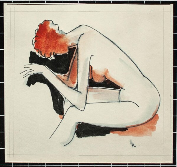 Bruno Ramin - Frauenakt - o.J. - Aquarell