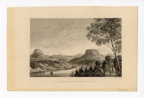 Samuel Lacey - Lilienstein & Königstein - o.J. - Stahlstich
