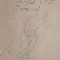 Hertha Peschke-Scholz - Weibliche Aktstudien sitzend -...