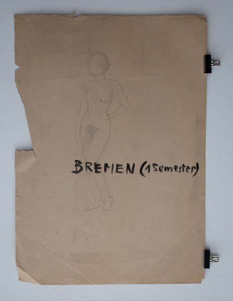 Hertha Peschke-Scholz - Studien nach einem Hobel und einem Hut / Frauenakt - o.J. - Bleistift